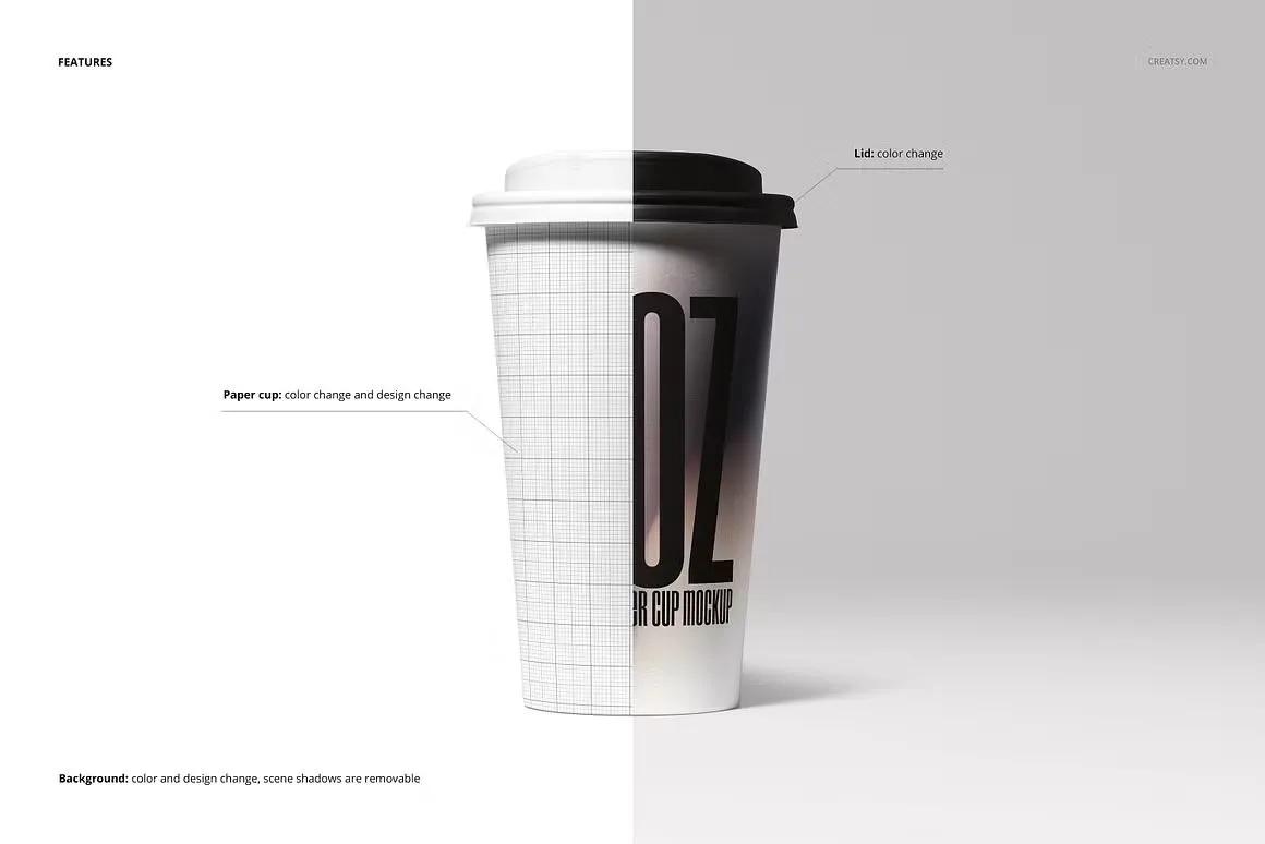 6种型号咖啡纸杯模型套装 Paper Cups Mockup Set