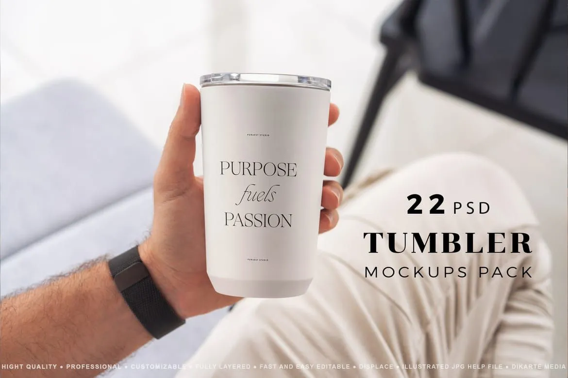 22种水杯样机模型合集 Tumbler MockUps Pack