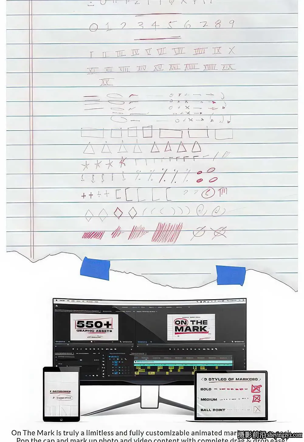 550种马克笔视频动画+马克笔纹理PNG图形+3种涂鸦标记纹理 (10K)