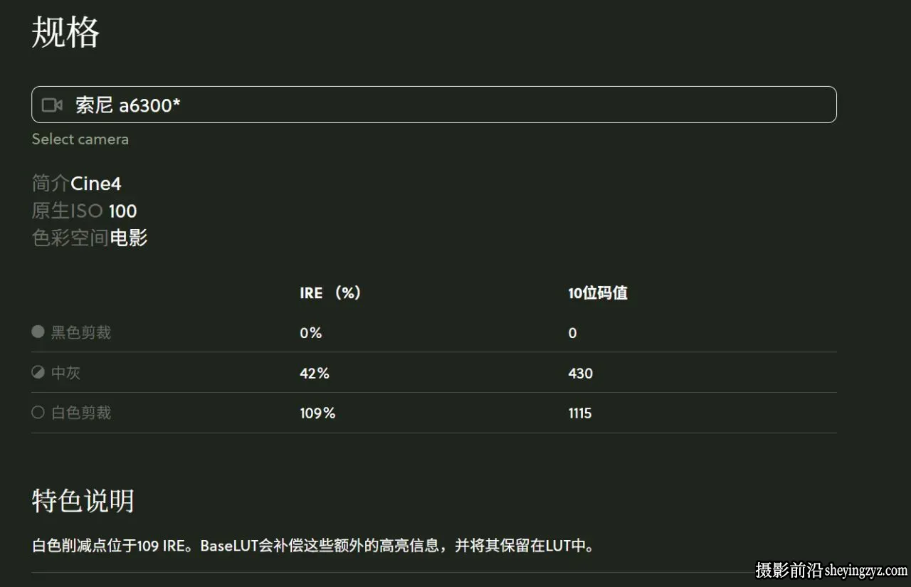 索尼A6300 Cine4转Rec709基础LUT预设 Gamut - BaseLUTs for Sony A6300