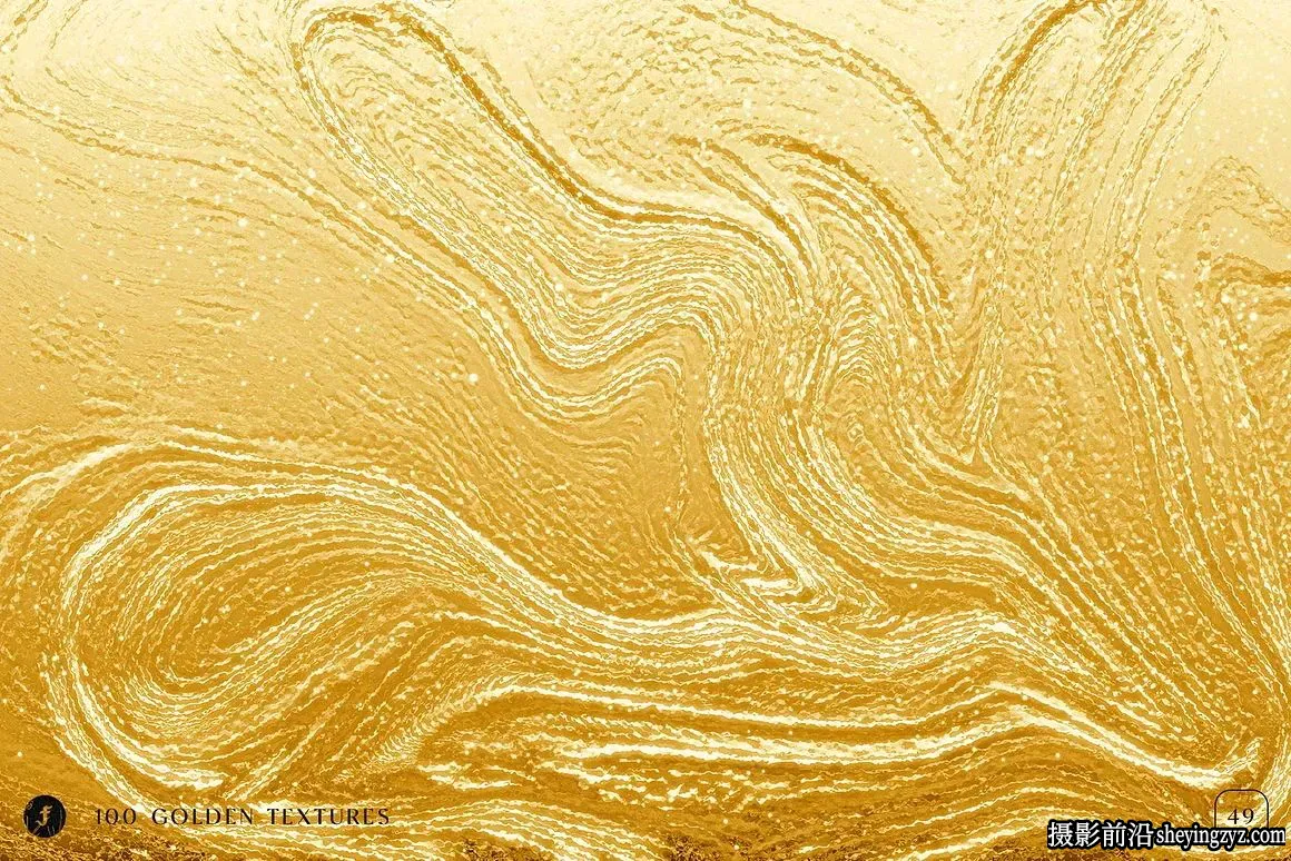 100种金箔液态金属金色质感高清纹理素材