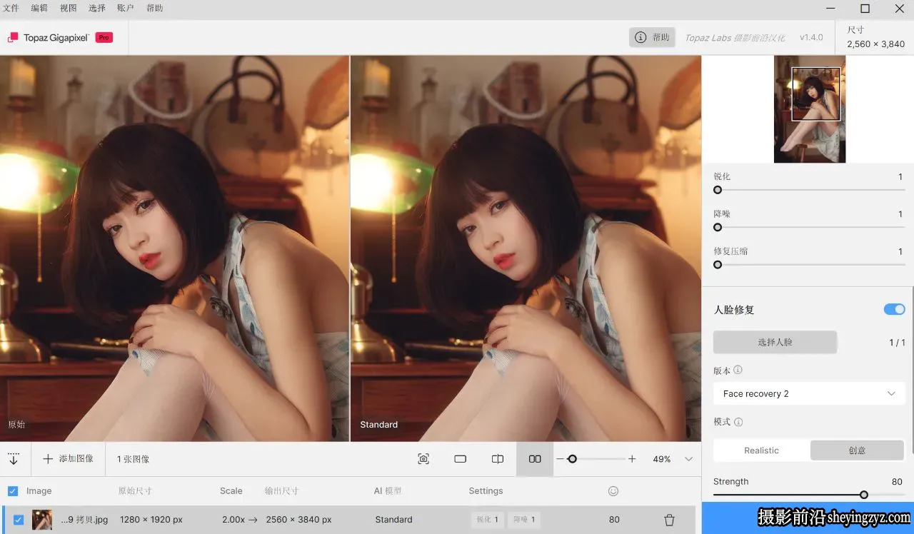 Topaz Gigapixel Pro v1.4.0中文正式版-AI图像无损放大插件