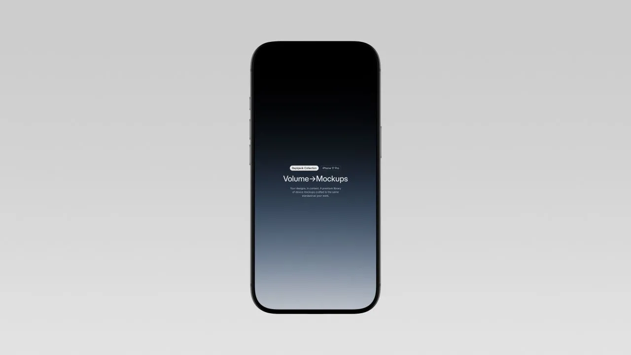 18个高分辨率iPhone 17 Pro模型纵向和横向倾斜透视构图样机模型