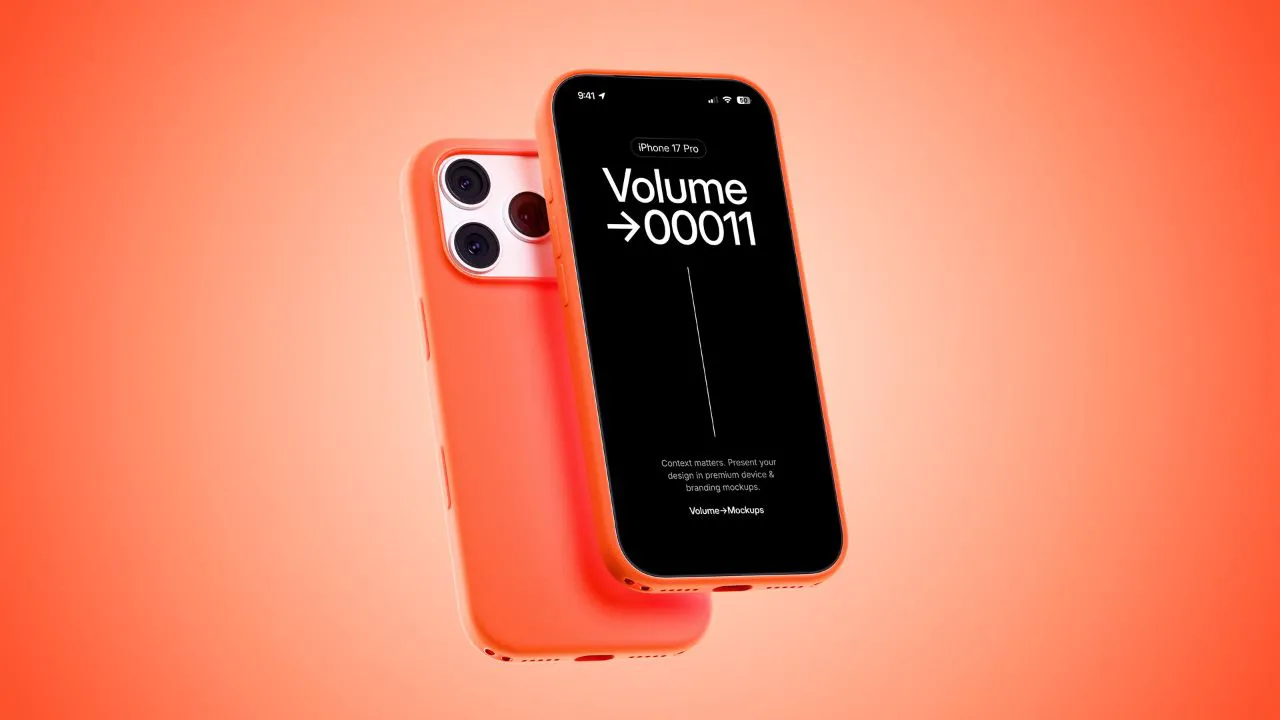 12款高品质超高分辨率8K iPhone 17 Pro 硅胶保护壳样机模型合集