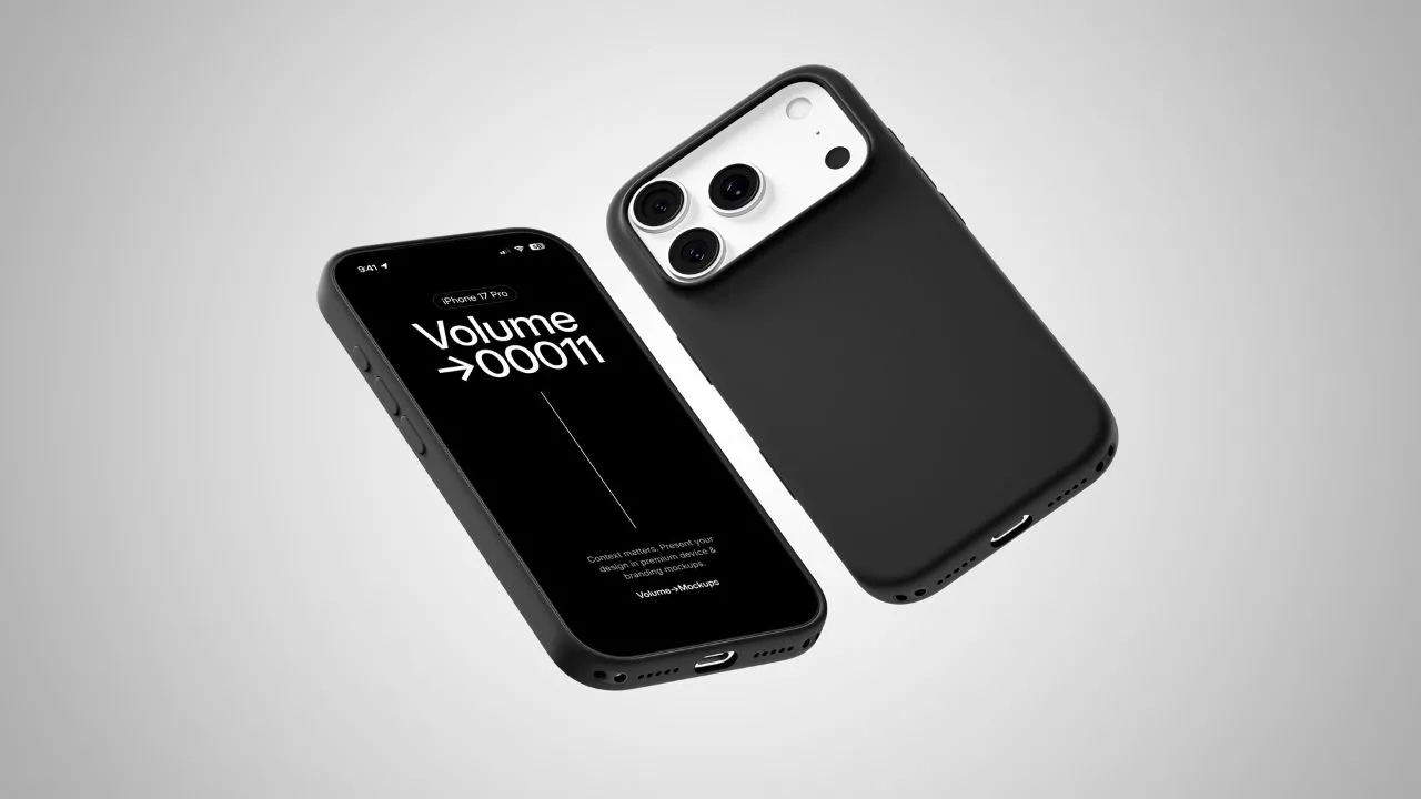 12款高品质超高分辨率8K iPhone 17 Pro 硅胶保护壳样机模型合集