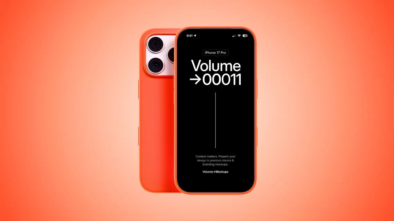 12款高品质超高分辨率8K iPhone 17 Pro 硅胶保护壳样机模型合集