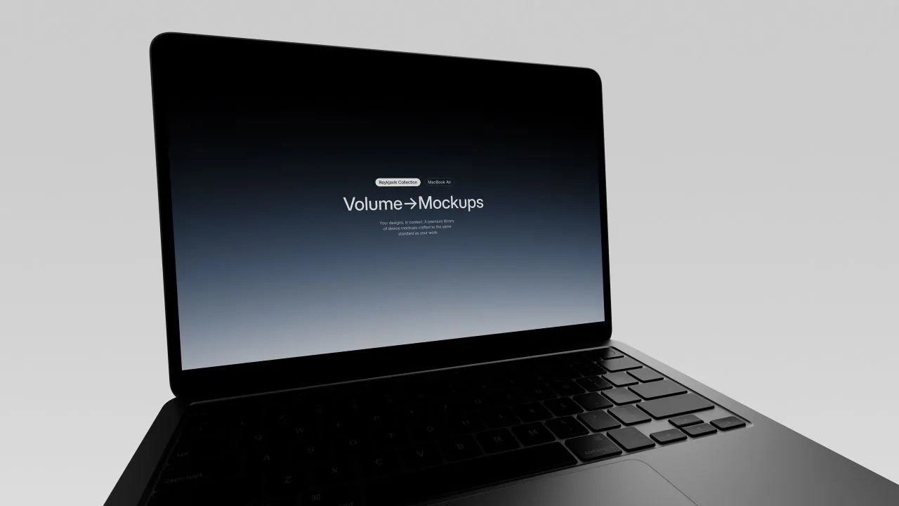 11个深沉情绪化MacBook Air系列的暗色版本样机模型合集