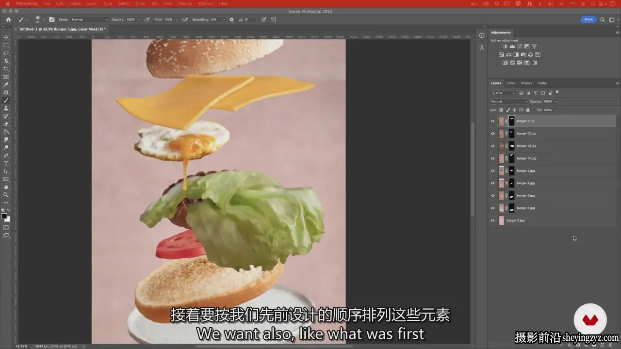 打造富有创意飘逸的悬浮美食与产品摄影教程-独家精翻中英字幕
