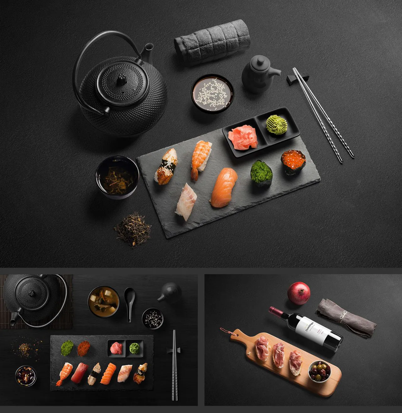 餐厅酒吧厨房美食品牌形象样机-360种物品+20个场景+20个纹理