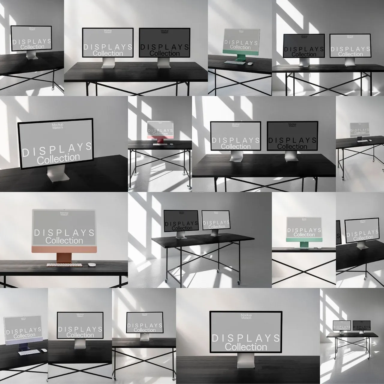 17种Studio Display显示器iMac 24英寸样机展示模型合集