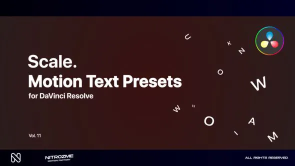DaVinci Resolve缩放文本动画展示预设 第11卷VH-47355673