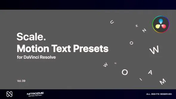 DaVinci Resolve缩放文本动画展示预设 第09卷VH-47355658
