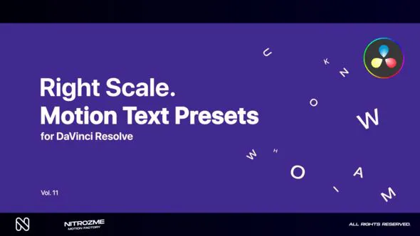 DaVinci Resolve专业右侧运动文本预设 第11卷VH-47355647