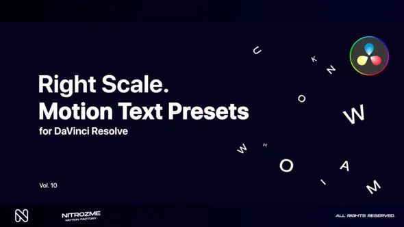 DaVinci Resolve专业右侧运动文本预设 第10卷VH-47355640