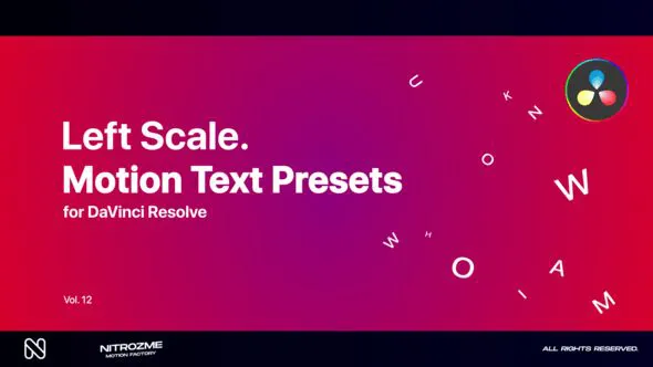 DaVinci Resolve专业左侧运动文本预设 第12卷VH-47355614