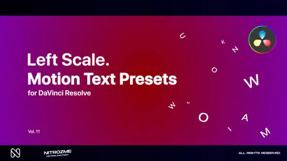 DaVinci Resolve专业左侧运动文本预设 第11卷VH-47355608