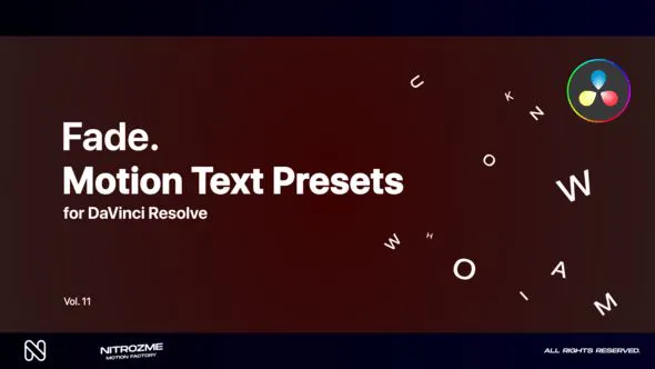 DaVinci Resolve 淡入淡出动态文本动画预设 第11卷VH-47355590