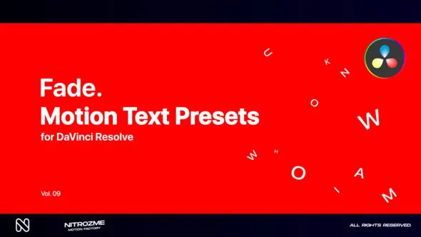 DaVinci Resolve 淡入淡出动态文本动画预设 第09卷VH-47355580