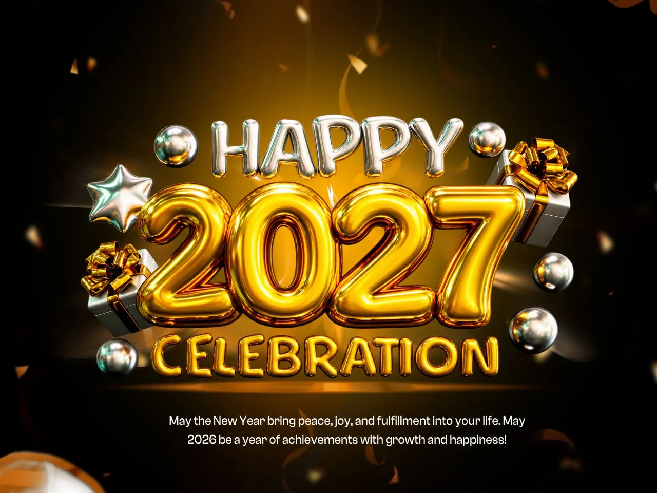 2027年新年快乐3D横幅海报PSD分层源文件素材