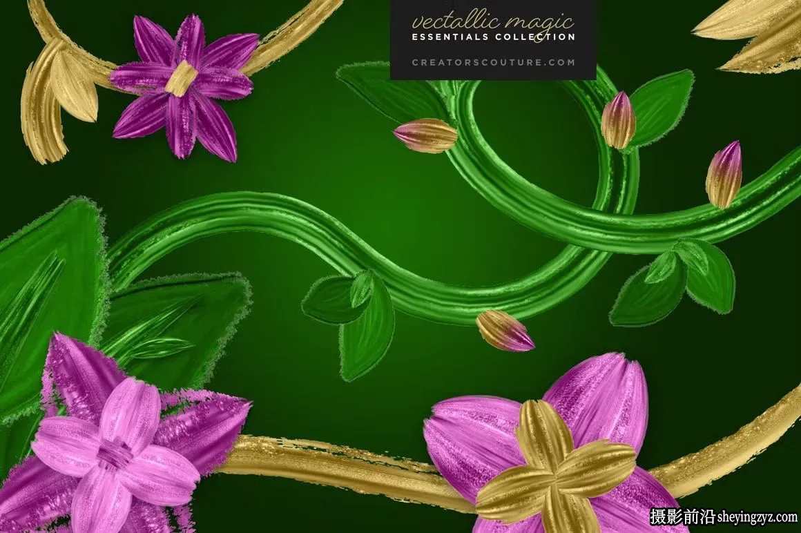Photoshop + Illustrator CC上极具视觉冲击力的金属笔触画笔