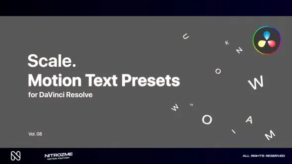 DaVinci Resolve缩放文本动画展示预设 第08卷VH-47045836