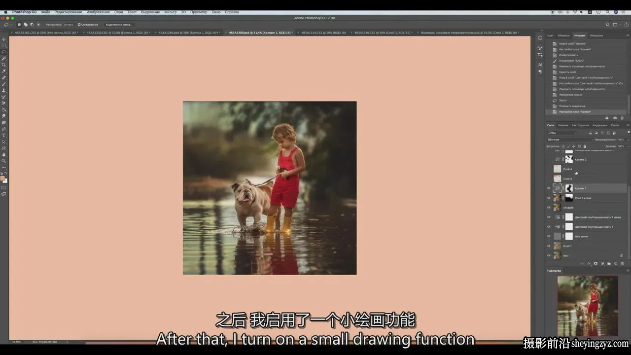 摄影师Anastasia Kuchina唯美落日效果儿童后期调色4案例-独家精翻中英字幕