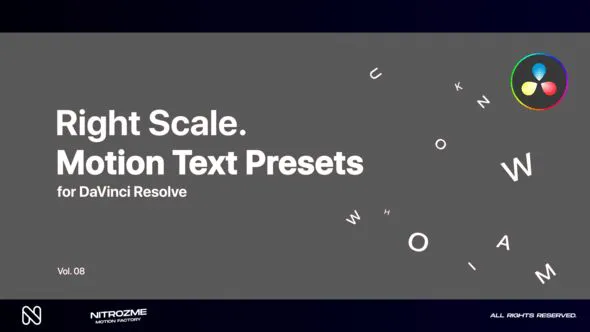 DaVinci Resolve专业右侧运动文本预设 第08卷VH-47045578