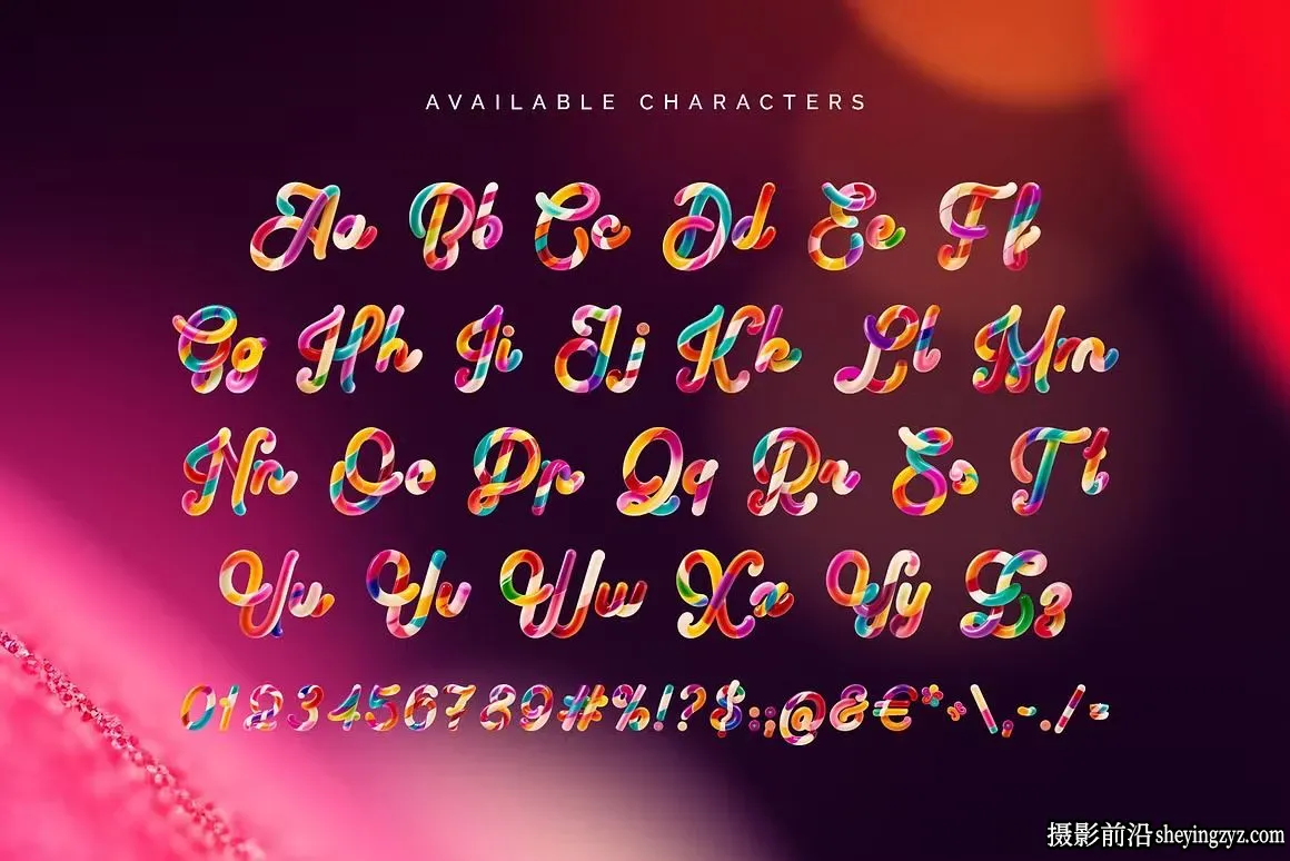 美味糖果彩色位图英文字体 (OTF+高分辨率PNG字母+数字)