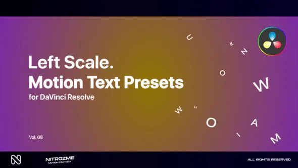 DaVinci Resolve 左侧动态运动文本预设 第08卷VH-47045101