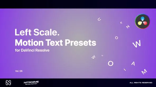 DaVinci Resolve 左侧动态运动文本预设 第07卷VH-47044597