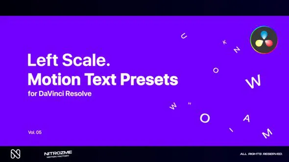 DaVinci Resolve 左侧动态运动文本预设 第05卷VH-47044496