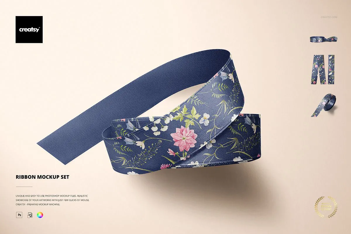 丝带扎带样机模型套装合集 Ribbon Mockup Set
