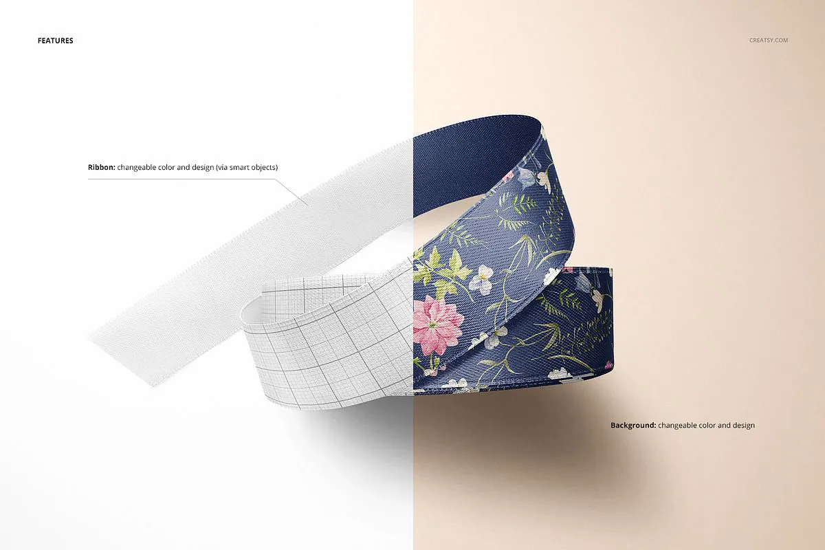 丝带扎带样机模型套装合集 Ribbon Mockup Set