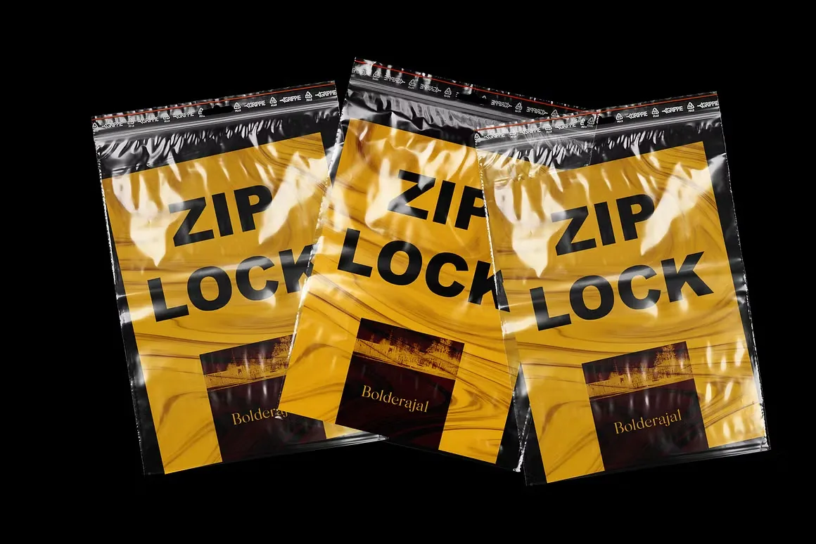 5种ZIPLOCK天然密封塑料袋写实文具样机模型合集