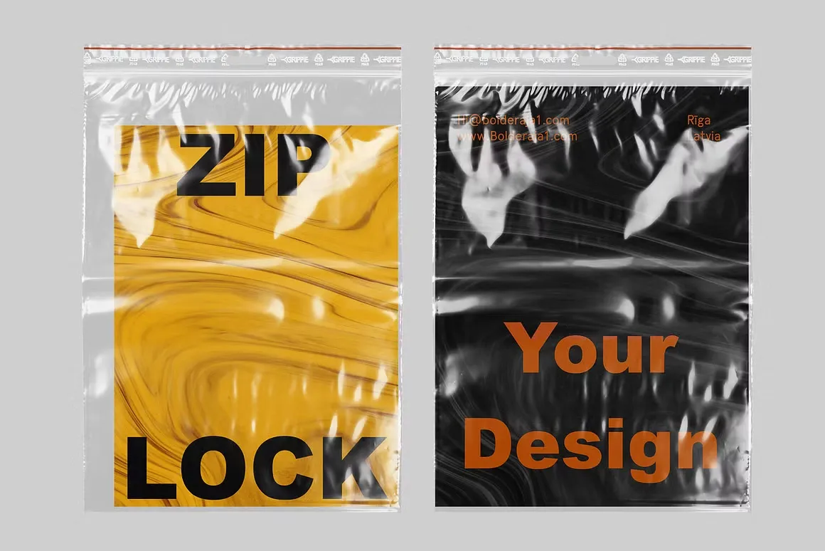 5种ZIPLOCK天然密封塑料袋写实文具样机模型合集