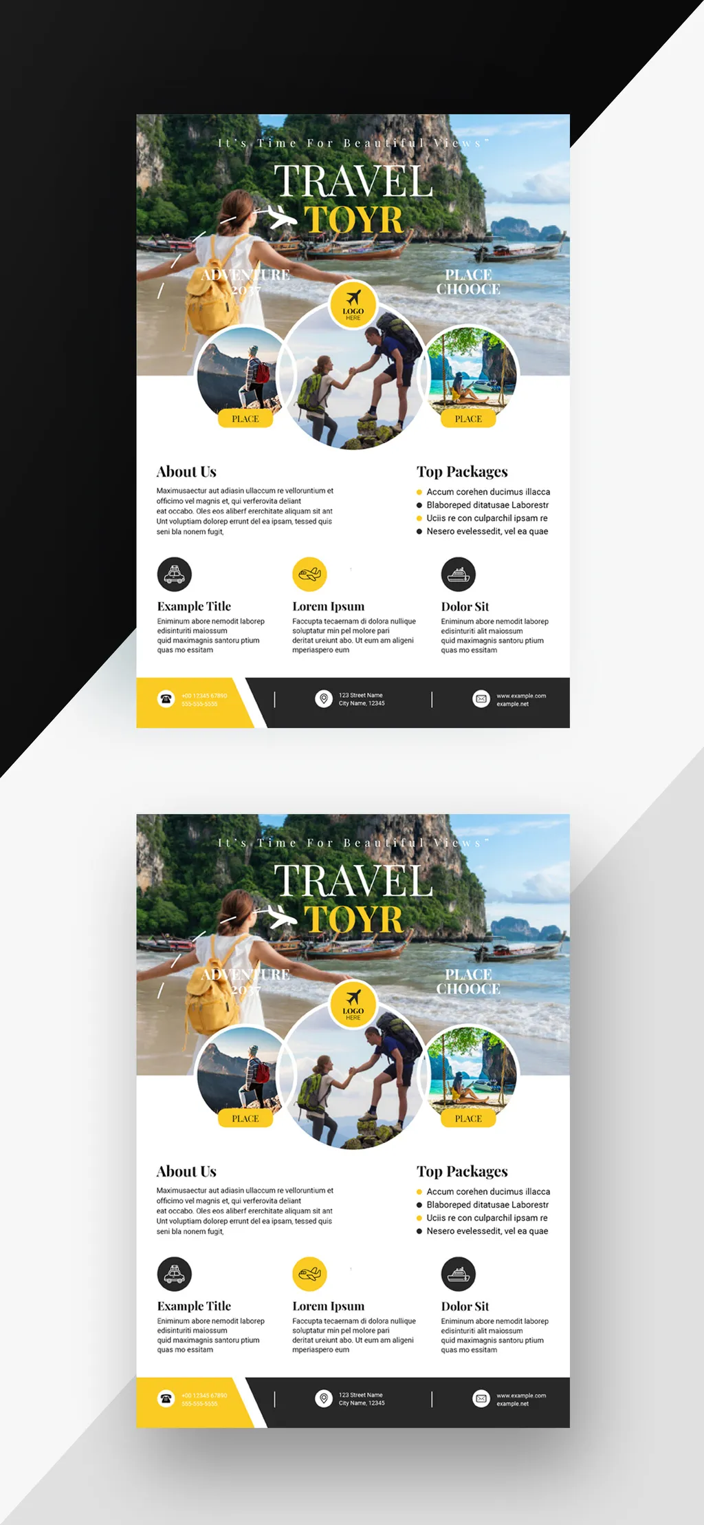 旅行传单排版设计InDesign模板 Travel Flyer Template