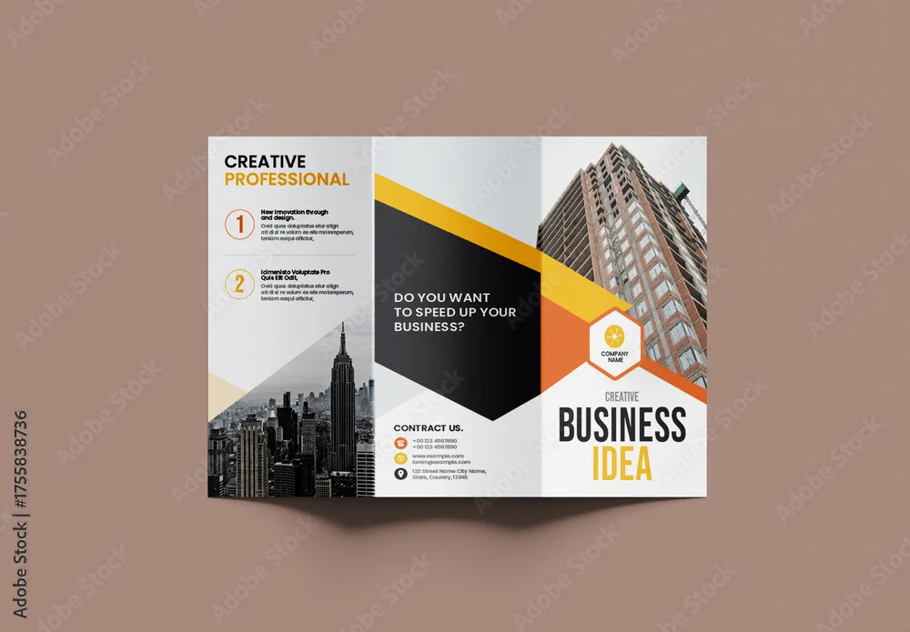 三折宣传册布局排版InDesign模板 Tri-Fold Brochure Layout