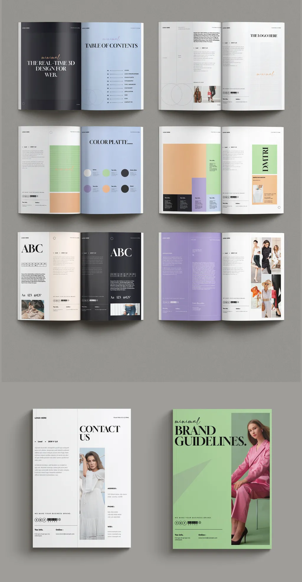 企业品牌指南布局排版模板 Brand Guideline Layout