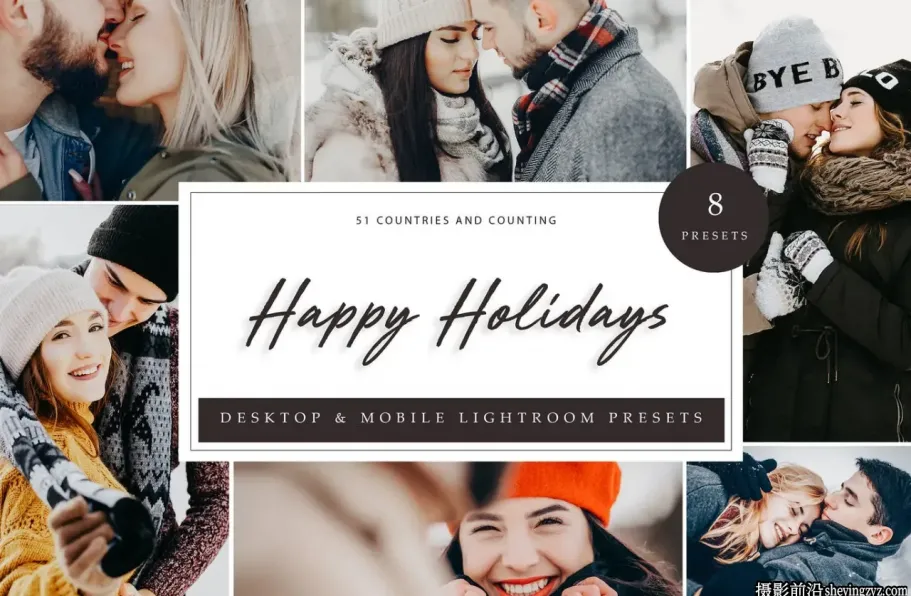 质感电影人像调色LR预设手机滤镜 Happy Holiday Lightroom Presets