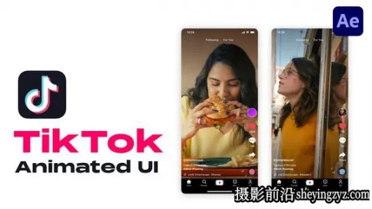 AE模板- 抖音短视频界面视频展示动画模板 TikTok Animated UI