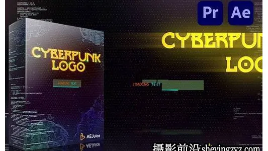 AE模板-赛博朋克Logo动画模版 AEJuice Cyberpunk Glitch Logo