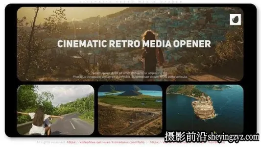 AE模板-分屏视频开场模版 Cinematic Retro Media Opener