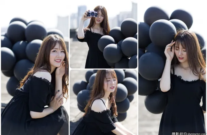 黑裙美女户外人像写真RAW格式原图,修图练习RAW素材