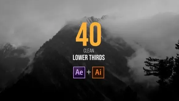 AE模板 -40现代简洁标题字幕设计动画模板 VH-53965868