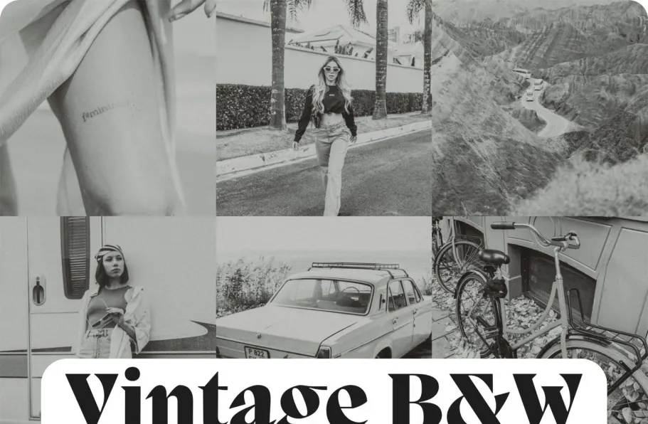 老式黑白电影胶片r预设 LouMarks Vintage B&W Lightroom Presets