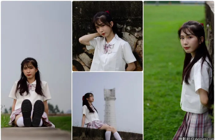 日系清新校园风美女人像摄影RAW原图,后期修图RAW素材