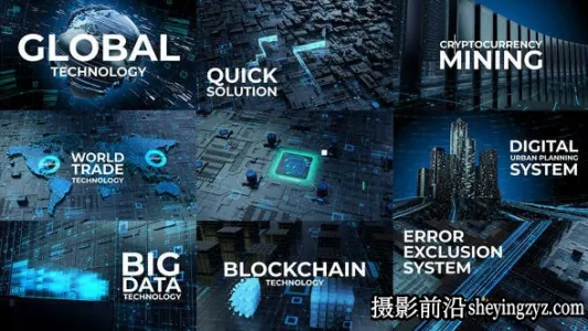 AE模版-三维科技感片头模板- Digital Technology Corporate Trail