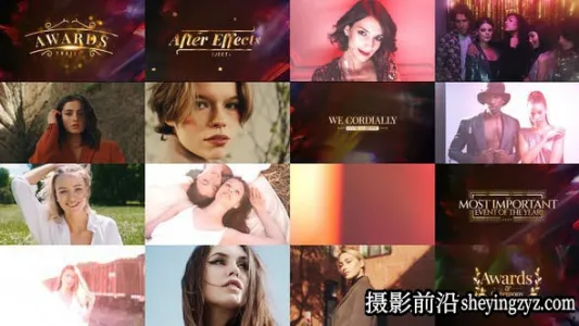 AE模板-背景文字视频颁奖片头模板 Awards Trailer