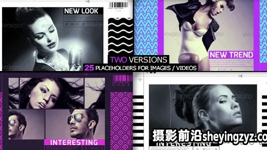 AE模板-黑白复古时尚包装片头模板 Fashion Slider