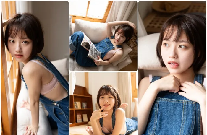 蓝衣美少女室内私房人像原片12张-索尼ARW原图